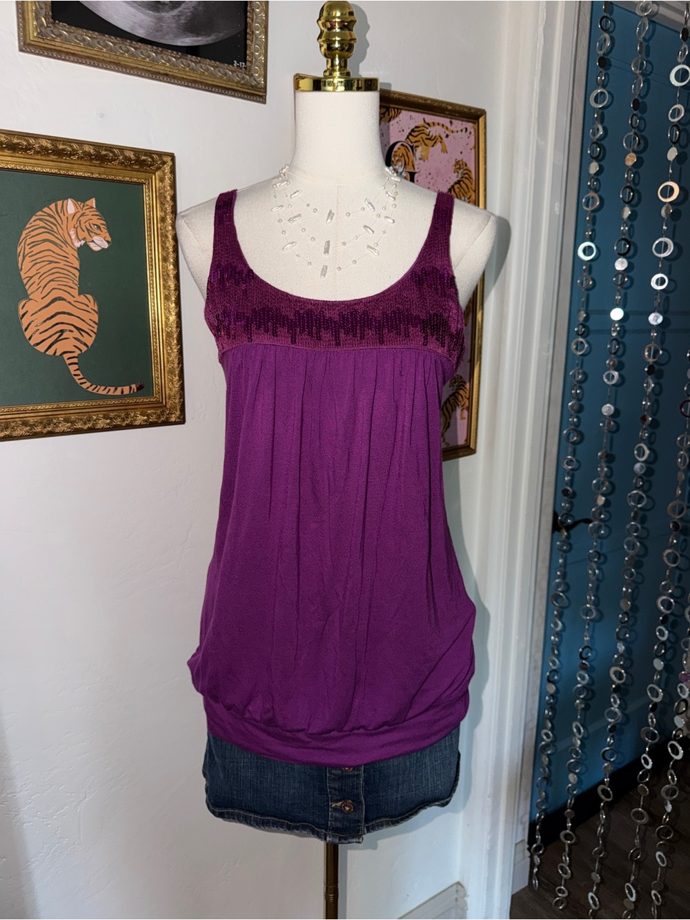 Vintage Y2K Charlotte Russe Purple Sleeveless Tank Top
